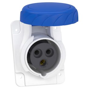   Schneider Electric PratiKa - PKF16F723 - Mureva PK (Pratika) Priză unghiulară montată pe panou, 2P+F, 6h, 16A, 250V, IP67, montată cu șuruburi