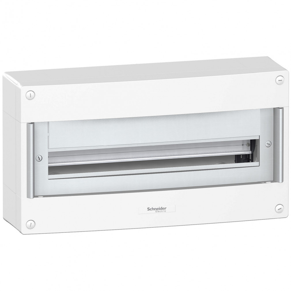 Schneider Pragma distribuitor mic pentru montare pe perete, 1x24 (24 module) fără ușă, șină PEN, alb PRA20124