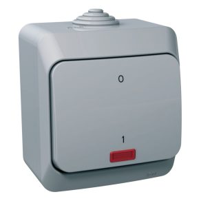   Schneider Electric Cedar Plus - WDE000621 - Întrerupător bipolar cu indicator luminos, IP44, gri