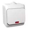 Schneider Electric Cedar Plus - WDE000561 - Întrerupător cu comutator, cu indicator luminos, IP44, alb