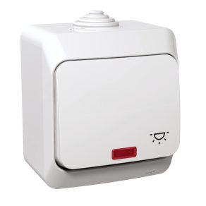   Schneider Electric Cedar Plus - WDE000516 - Buton cu un singur pol cu indicator luminos, IP44, alb