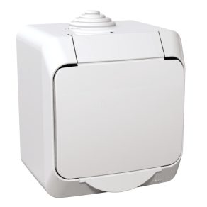   Schneider Electric Cedar Plus - WDE000541 - Priză 2P+E, cu obturator de siguranță, capac cu fixare rapidă, IP44, alb