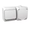Schneider Electric Cedar Plus - WDE000500 - Priză 2P+F, cu întrerupător unipolar, IP44, alb