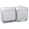 Schneider Electric Cedar Plus - WDE000502 - Priză 2P+F, cu întrerupător bipolar, IP44, alb