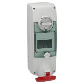   Schneider Electric Kaedra Box - PKB63Q535 - Mureva PK (Unika) Priză cu montare pe perete, blocabilă, 3P+N+F, 6h, 63A, 415V, IP65, cu șină DIN