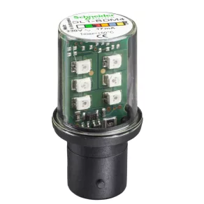 Bec LED Schneider DL1BDM4, soclu BA15d, 230 V, roșu