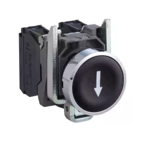   Schneider Electric Harmony XB4 - XB4BA3351 buton metalic complet, Ø22, cu revenire, 1NO, negru, „săgeată în jos”