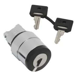   Schneider Electric Harmony XB4 - ZB4BG012 - cap de comutator metalic, Ø22, cu cheie 421E, detașabil din orice poziție, cu 3 poziții