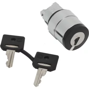   Schneider Electric Harmony XB4 - ZB4BG410 - cap de comutator metalic, Ø22, 458 A cu cheie, detașabil din orice poziție, cu 2 poziții
