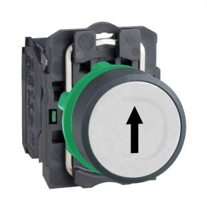   Schneider Electric Harmony XB5 - XB5AA3341 - buton complet din plastic, Ø22, retur, 1NO, alb, „săgeată sus”