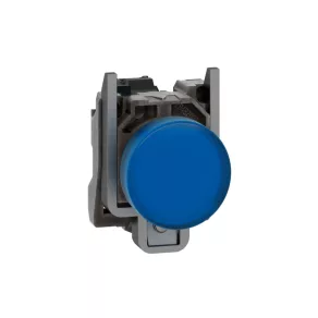   Schneider Electric Harmony XB4 - XB4BVG6 - semafor LED cu carcasă integrală din metal, Ø22, 120 V c.a., albastru