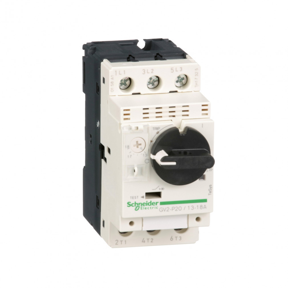 Schneider întrerupător de protecție motor 13…18A, cu buton rotativ, conexiune cu șurub, 50/60Hz GV2P20