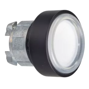   Schneider Electric Harmony XB4 - ZB4BP1837 - buton metalic, Ø22, retur, membrană de protecție, etichetă inserabilă, alb, margine neagră