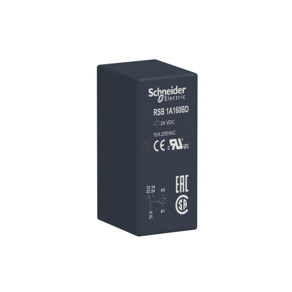 RSB1A160BD Releu montabil pe placă, 1 contact inversor, 24 VCC Schneider