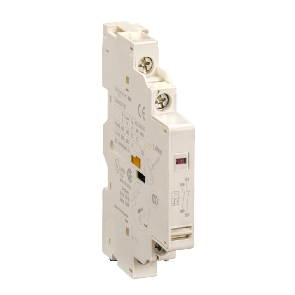 GVA-D1010 Bloc de contact auxiliar, lateral, 1Z defect + 1Z imediat Schneider