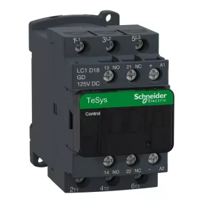   Schneider Electric TeSys D - LC1D18GD - Comutator magnetic CC, 7,5 kW/18 A (400 V, AC3), racord cu șurub, 1Z+1NY