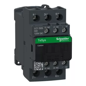   Schneider Electric TeSys D - LC1D25GD - Comutator magnetic CC, 11 kW/25 A (400 V, AC3), racord cu șurub, 1Z+1NY