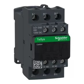   Schneider Electric TeSys D - LC1D32GD - Comutator magnetic CC, 15 kW/32 A (400 V, AC3), racord cu șurub, 1Z+1NY