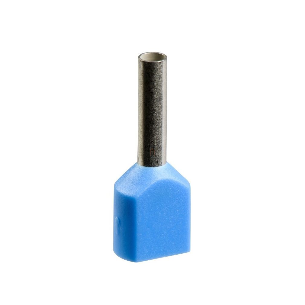 Dublă mufă 2x2,5 mm2 DIN 1x50 bucăți în dozator albastru L=18,5mm AZ5DE025D Schneider