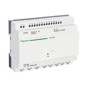   Schneider Electric Zelio Logic - SR2D201BD - releu programabil, compact, fără afișaj, 10 DI + 2 DI/AI, 8 relee DO, 24 VCC