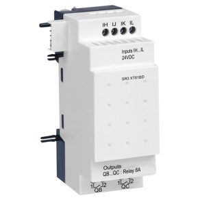   Schneider Electric Zelio Logic - SR3XT61BD - modul de expansiune, 4 DI, 2 DO relee, SR3BD 24 VCC pentru controlere extensibile