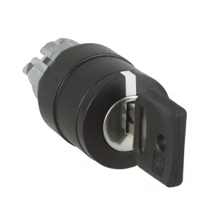   Schneider Electric Harmony XB4 - ZB4BG027 - cap de comutator metalic, Ø22, cu 455 de chei, detașabil din partea dreaptă, cu 2 poziții, margine neagră