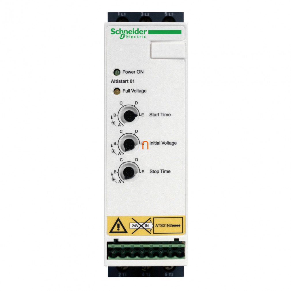 Schneider Altistart 01 lágyindító / lágyleállító, 22A, 5,5kW, 3f, 200…240VAC, 2 vezérelt fázis ATS01N222LU