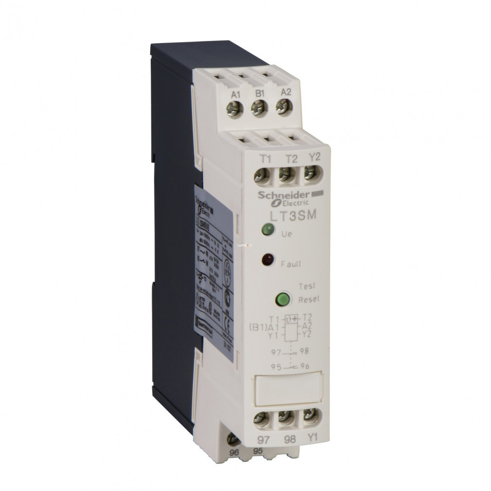 Reset manual Schneider, detector de scurtcircuit, LED de semnalizare defect, buton test+reset, 24/48V DC (LT3SM00ED)