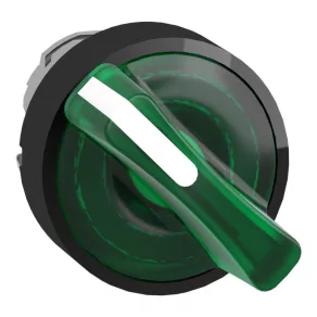   Schneider Electric Harmony XB4 - ZB4BK12337 - cap metalic pentru comutator de selecție a iluminatului, Ø22, cu 2 poziții, verde, cu margine neagră