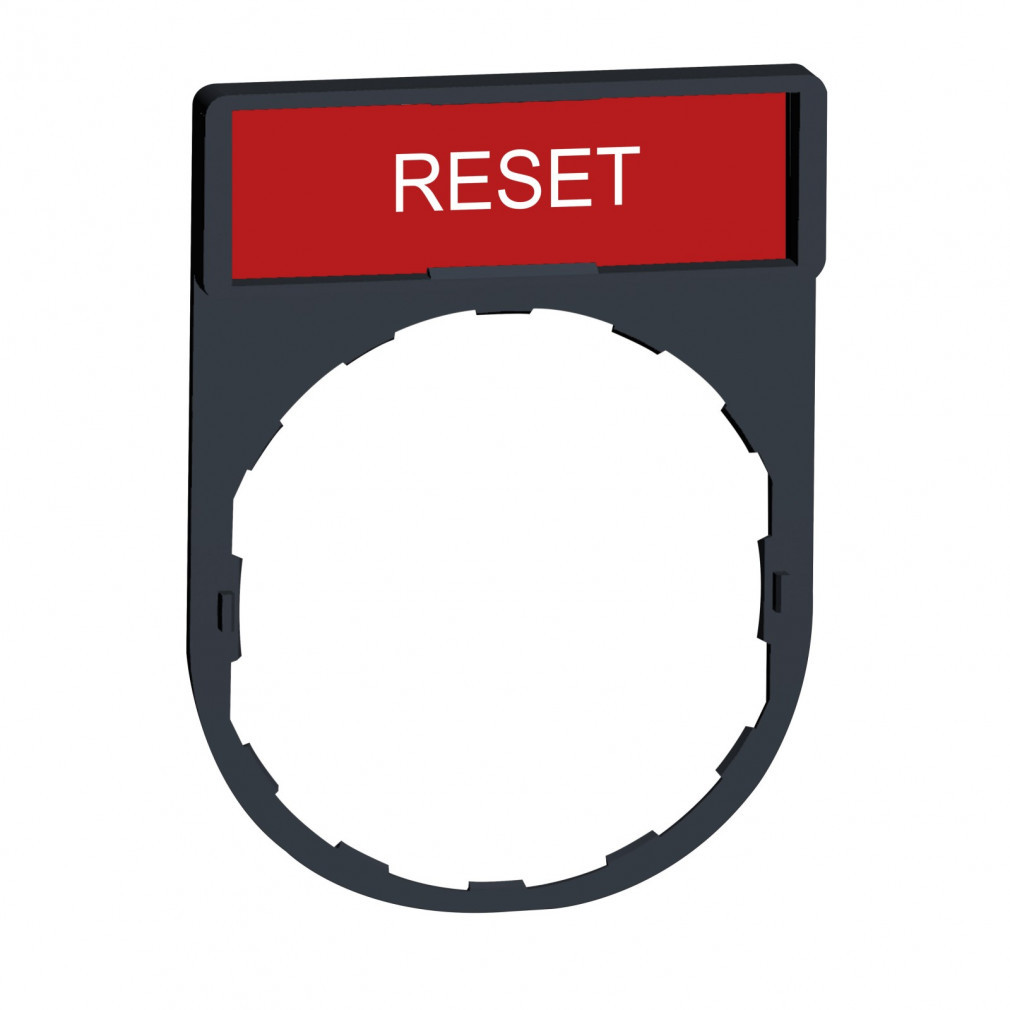 Etichetă cu inscripție Schneider. RESET (ZBY-2323)