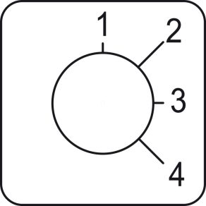   Schneider Electric Harmony K1, K2 - KZ18417 - etichetă pentru comutator manual 1 - 4 - 45 x 45 mm