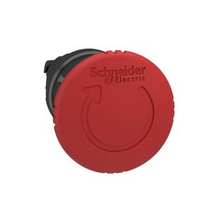   Schneider Electric Harmony XB4 - ZB4BS8447 - buton metalic de oprire de urgență, cap buton Ø22, Ø40, eliberare prin rotire, roșu, corp negru