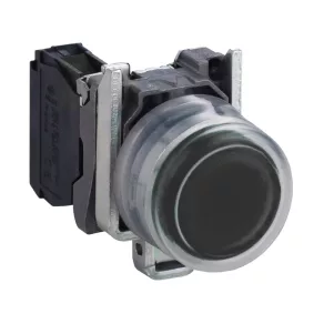   Schneider Electric Harmony XB4 - XB4BP21 - buton metalic complet, Ø22, cu capac din cauciuc, proeminent, cu revenire, 1NO, negru