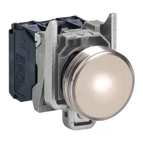   Schneider Electric Harmony XB4 - XB4BV61 - lampă de semnalizare completă din metal cu soclu BA9s, Ø22, 250 V, albă