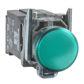   Schneider Electric Harmony XB4 - XB4BV43 - indicator luminos complet metalic BA9s, Ø22, 230 V c.a., verde