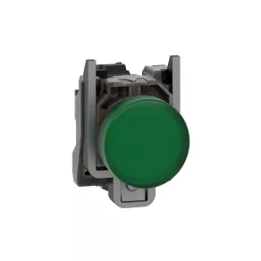   Schneider Electric Harmony XB4 - XB4BVG3 - semafor LED cu carcasă integrală din metal, Ø22, 120 V c.a., verde
