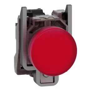   Schneider Electric Harmony XB4 - XB4BVG4 - semafor LED cu carcasă integrală din metal, Ø22, 120 V c.a., roșu
