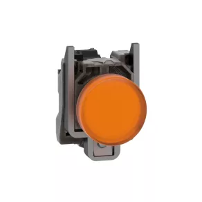   Schneider Electric Harmony XB4 - XB4BVG5 - semafor LED cu carcasă integrală din metal, Ø22, 120 V c.a., portocaliu