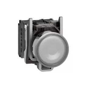   Schneider Electric Harmony XB4 - XB4BW31M5 buton luminos LED complet din metal, Ø22, cu revenire, 1NO+1NC, 230 V c.a., alb