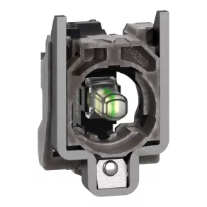   Schneider Electric Harmony XB4 - ZB4BVB1 - bloc LED pentru semnalizare din metal cu soclu de fixare, 24 V c.a./c.c., alb