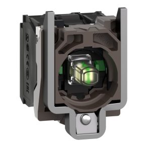   Schneider Electric Harmony XB4 - ZB4BW0M13 - indicator luminos metalic și bloc de contact cu bază de montare, LED, 2NO, 230 V c.a., alb