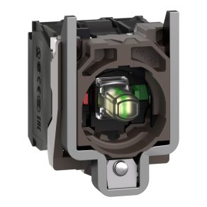   Schneider Electric Harmony XB4 - ZB4BW0M15 - indicator luminos metalic și bloc de contact cu bază de montare, LED, 1NO+1NC, 230 V c.a., alb