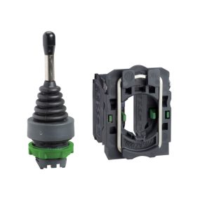   Schneider Electric Harmony XB5 - XD5PA12 - Joystick complet din plastic XD5, Ø22, 2 căi, 1NO pe direcție, racord cu șurub