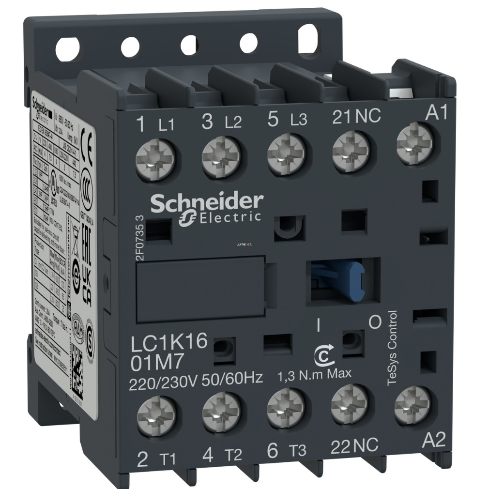 Schneider mágneskapcsoló 16A, AC, 50/60 Hz