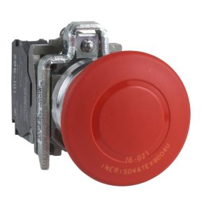   Schneider Electric Harmony XB4 - ATEX D - XB4BT845EX - buton de urgență complet cu cap ciupercă 40 mm, Ø22, metal, 1NO+1NC, roșu, eliberare prin tragere