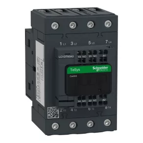   Schneider Electric TeSys D - LC1DT60A3P7 - Comutator magnetic Everlink cu 4 poli AC1 415V 60A cu bloc terminal cu control cu arc 230V AC 50/60Hz