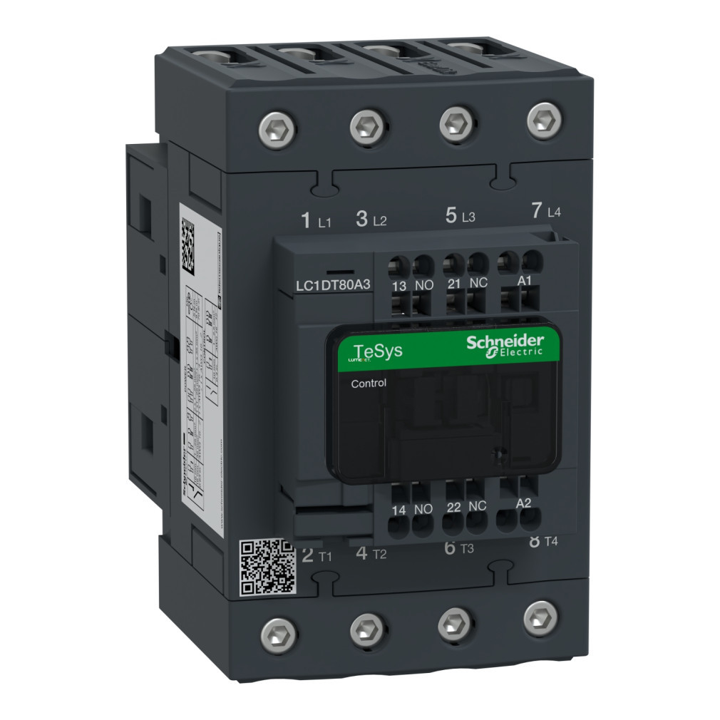 Schneider comutator magnetic cu 4 poli AC1 415V 80A cu control cu arc și borne de conectare 230V AC 50/60Hz (Everlink)