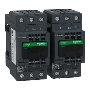   Schneider Electric TeSys D - LC2D40A3FE7 - Comutator magnetic cu 3 poli pentru schimbarea direcției Everlink (AC3, 400 V 40 A) cu bloc terminal de control cu arc 115 V c.a. 50/60 Hz