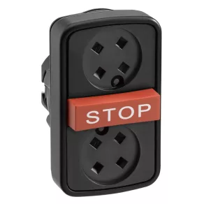   Schneider Electric Harmony XB5 - ZB5AA791 - buton cu două capete din plastic, Ø22, retur, fără capac, buton STOP roșu în relief