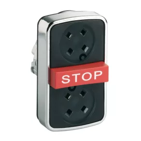   Schneider Electric Harmony XB4 - ZB4BA791 - buton metalic cu două capete, Ø22, retur, fără capac, buton STOP roșu în relief